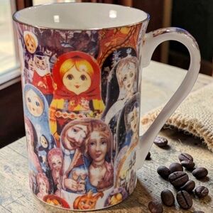 Russian Doll Coffee Tea Cup Collection Series Porcelain  MATRESHKA 12 Oz